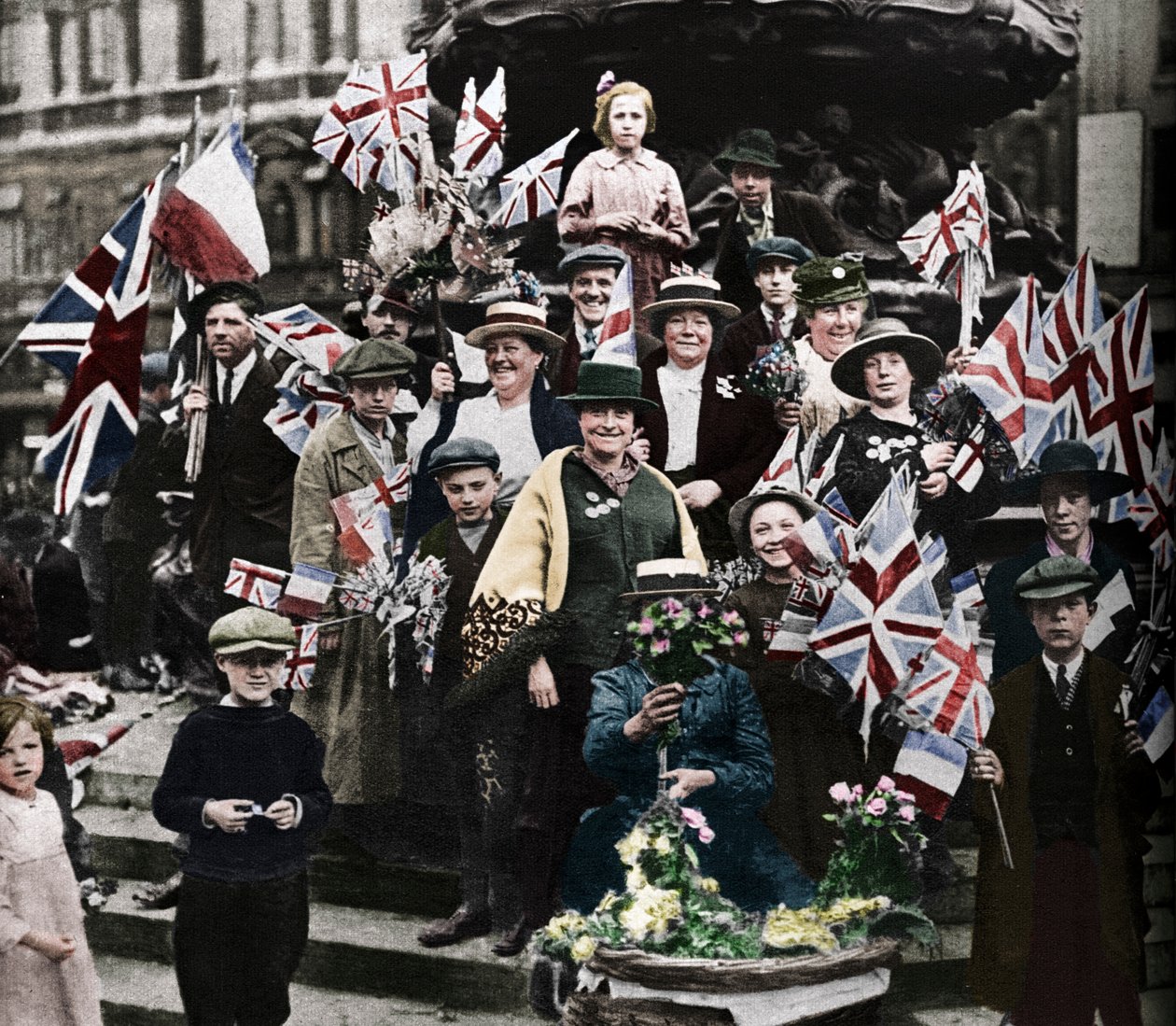 Segerfirande under Eros, Piccadilly, London, 1918, 1938 av Unbekannt