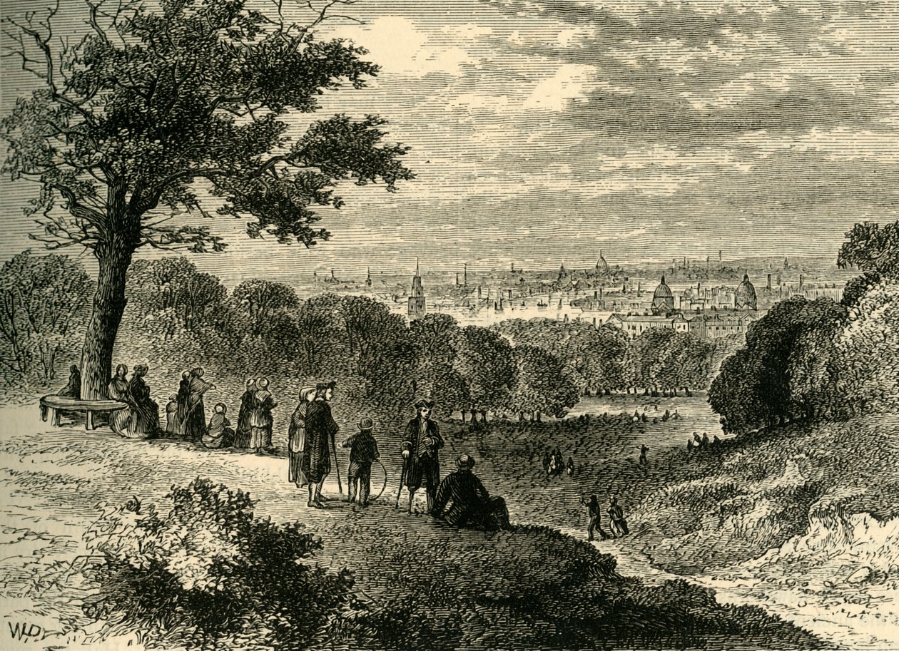 Utsikt från One-Tree Hill, Greenwich Park, 1846, c1878. av Unbekannt