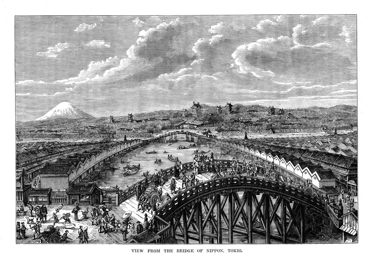 Utsikt från Bridge of Nippon, Tokyo, Japan, 1877 av Unbekannt