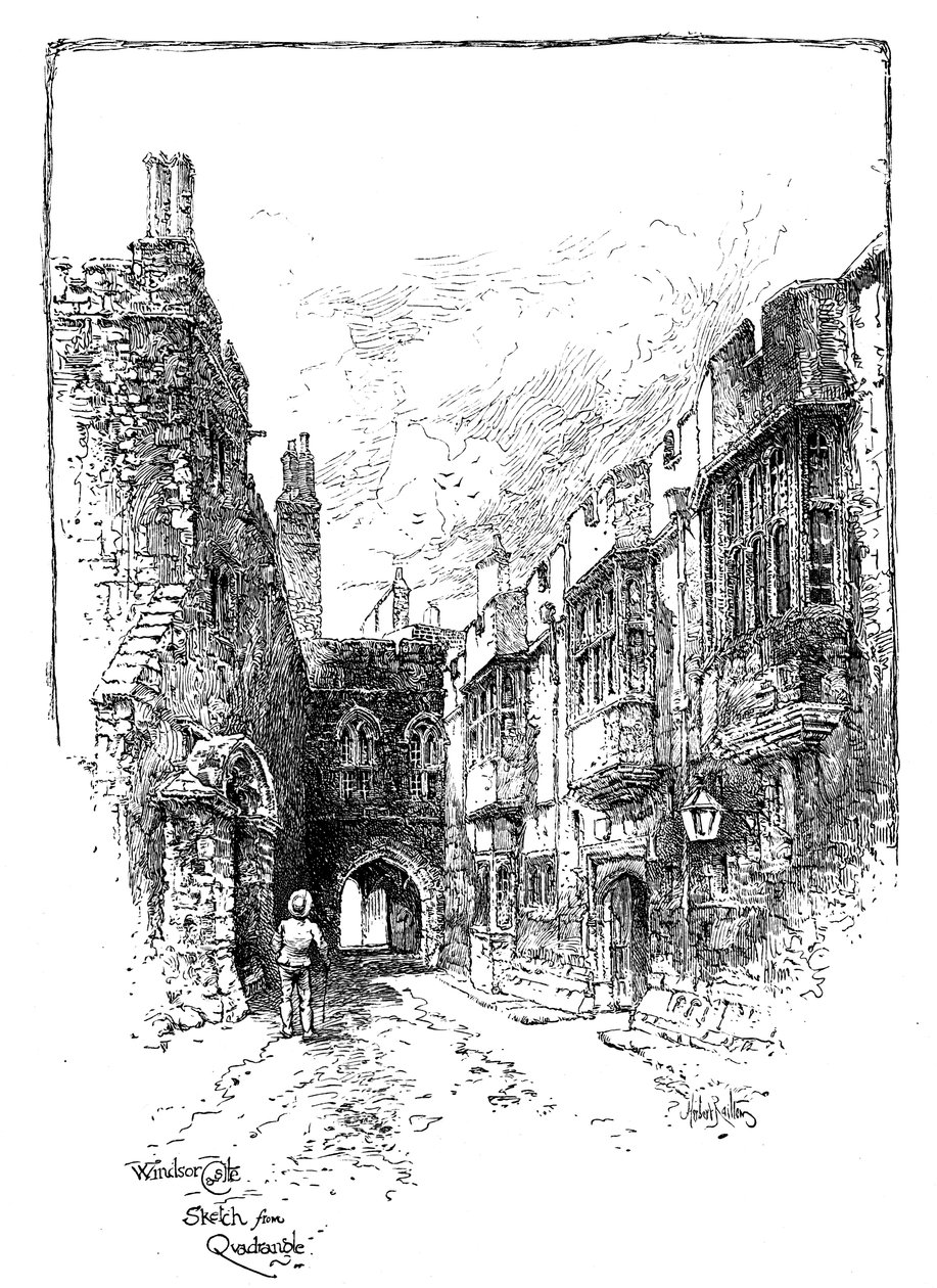 Utsikt från Quadrangle, Windsor Castle, c1888 av Unbekannt