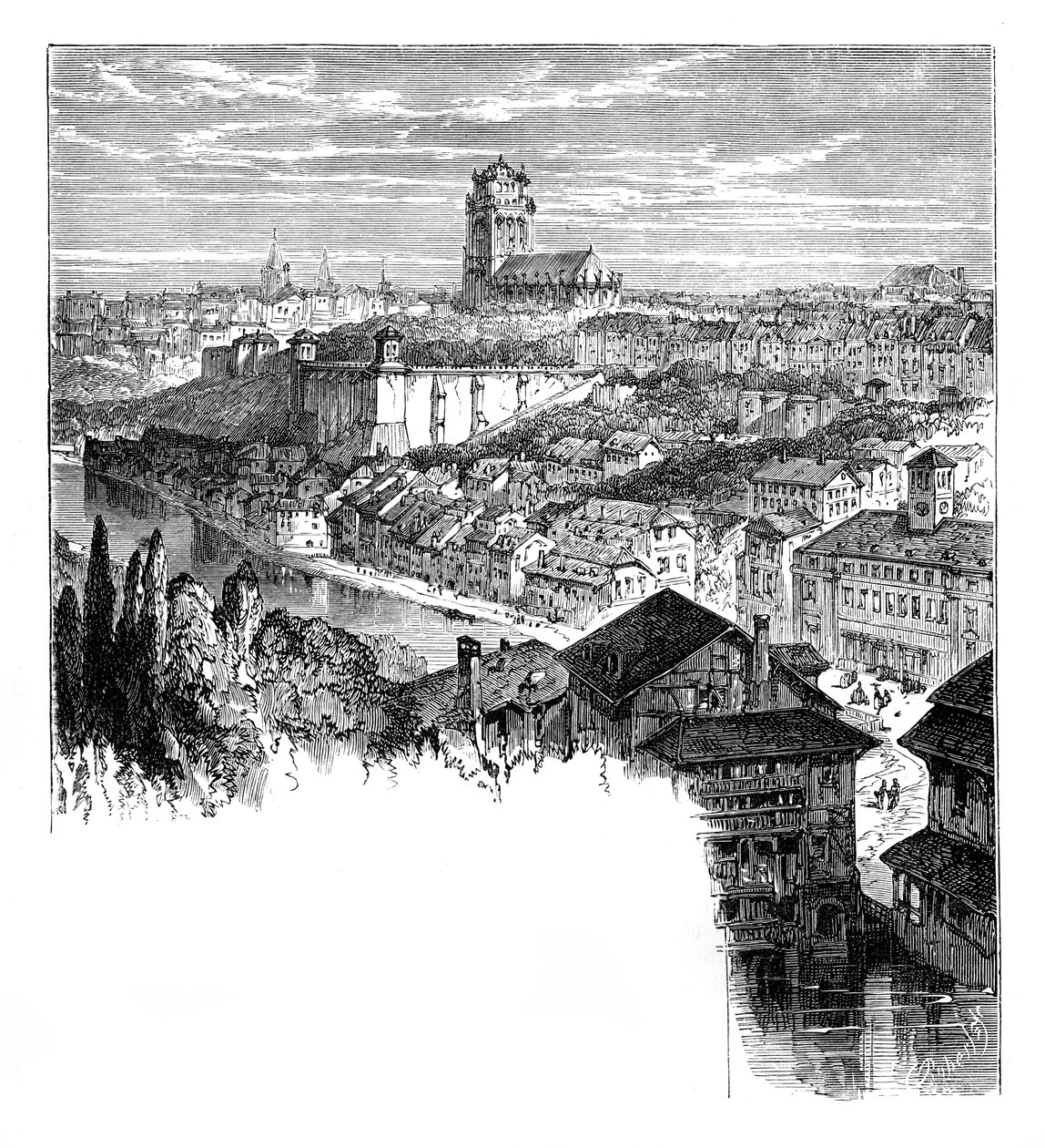 Utsikt i Bern, Schweiz, c1888 av Unbekannt