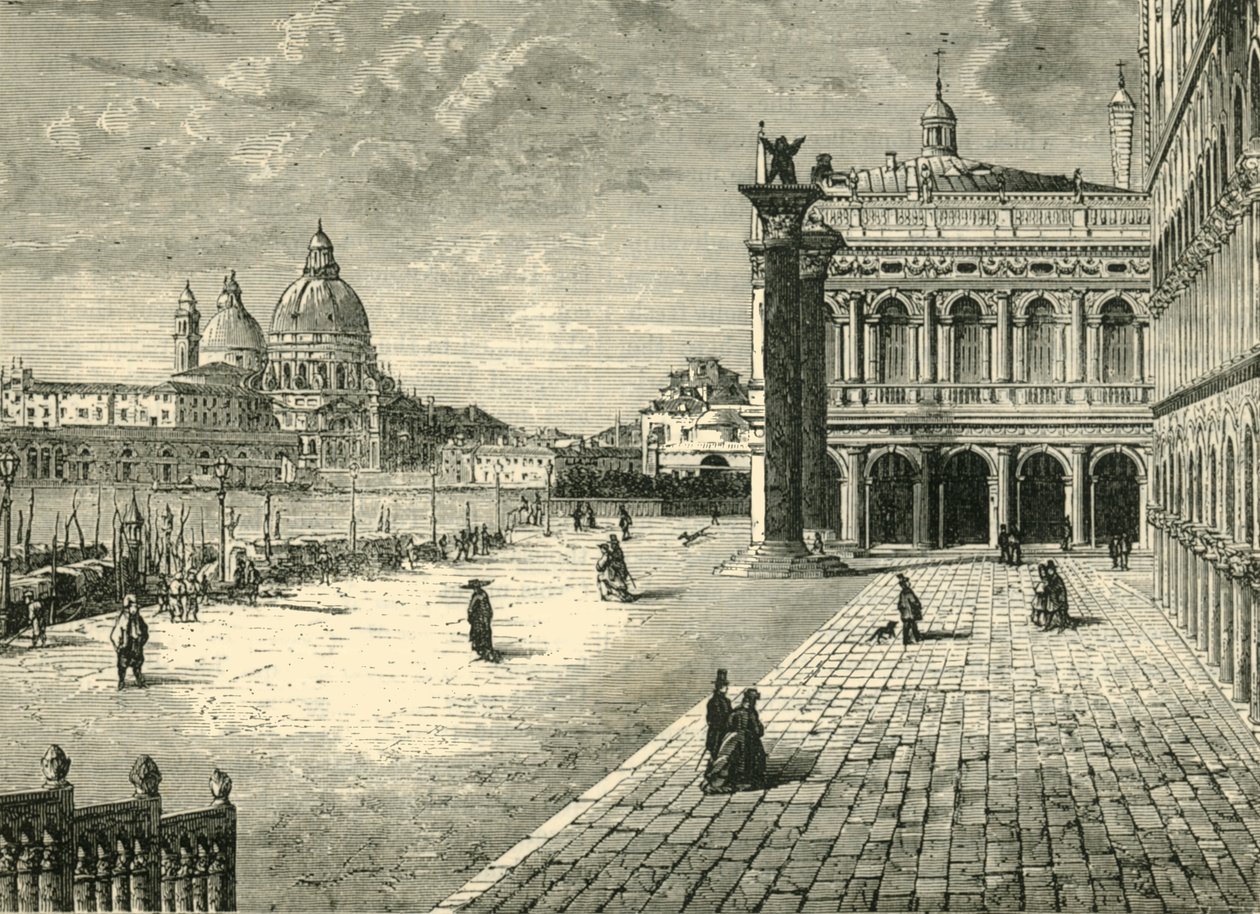 Utsikt i Venedig: Molo, 1890. av Unbekannt