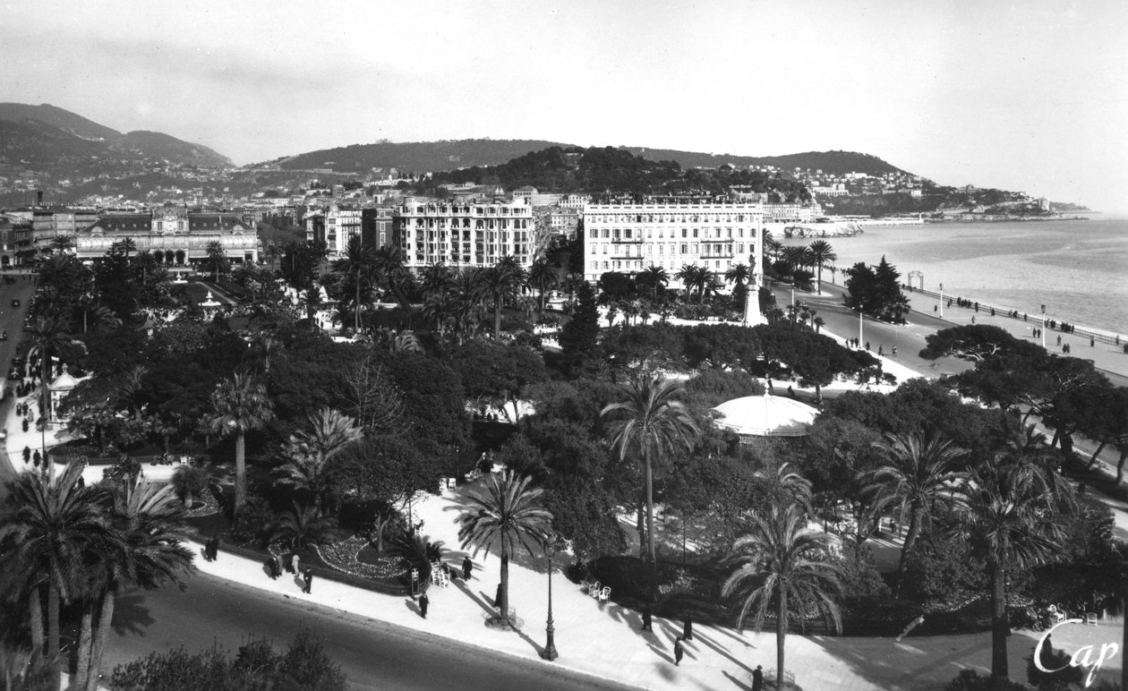 Utsikt över Albert I Gardens, Nice, södra Frankrike, tidigt 1900-tal av Unbekannt