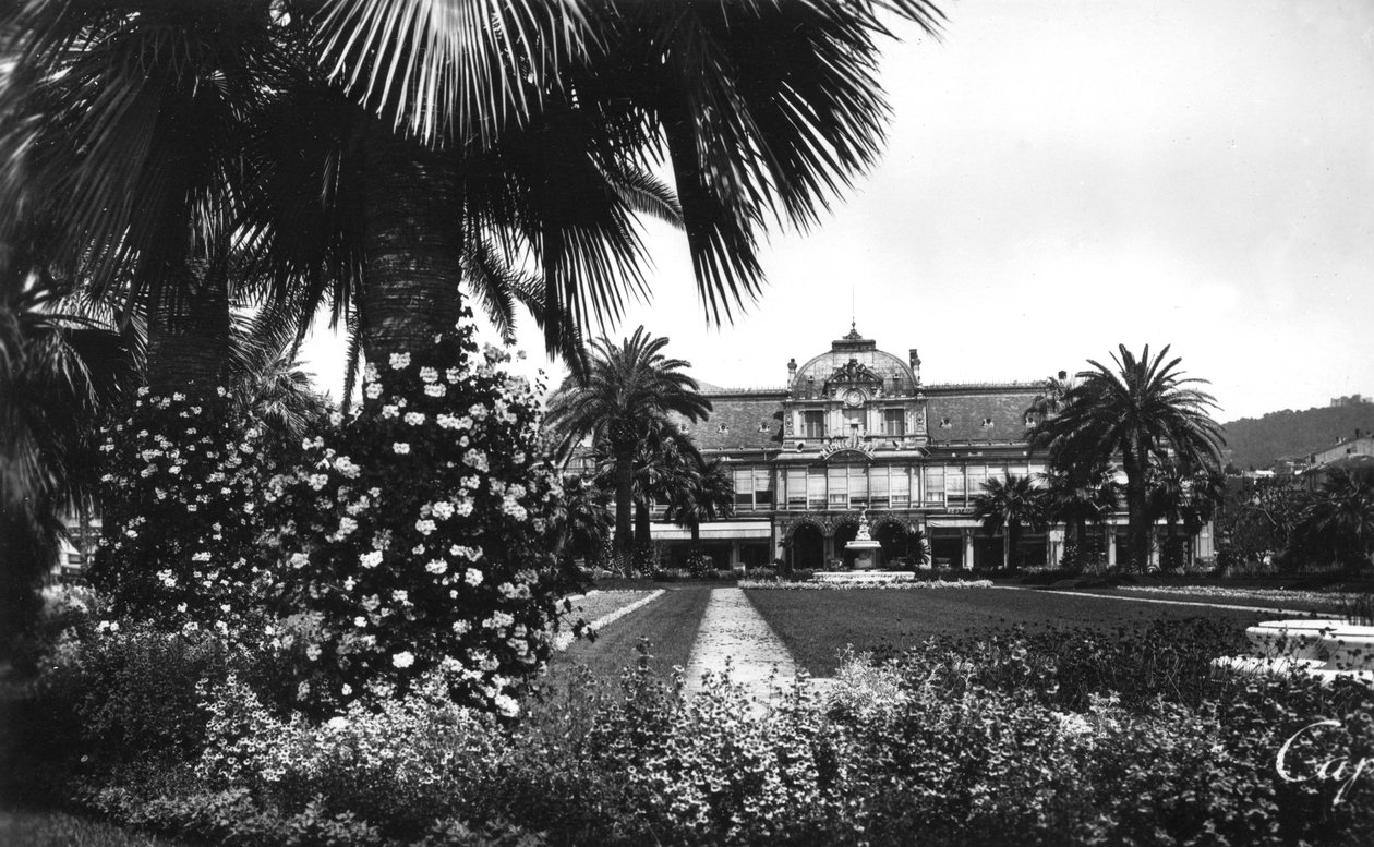 Utsikt över Albert I Gardens och kasinot, Nice, södra Frankrike, tidigt 1900-tal av Unbekannt
