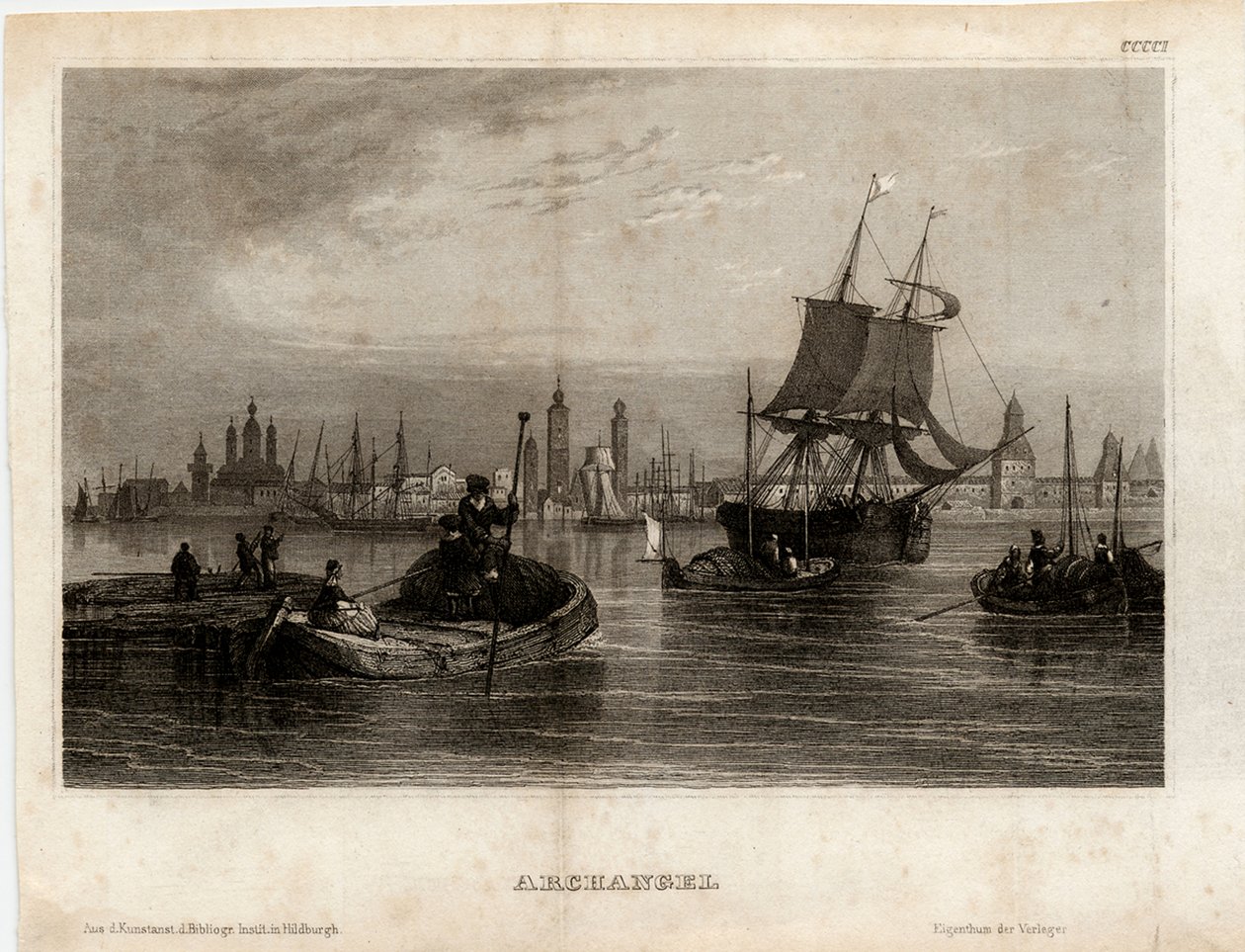 Utsikt över Archangelsk, 1833 av Unbekannt