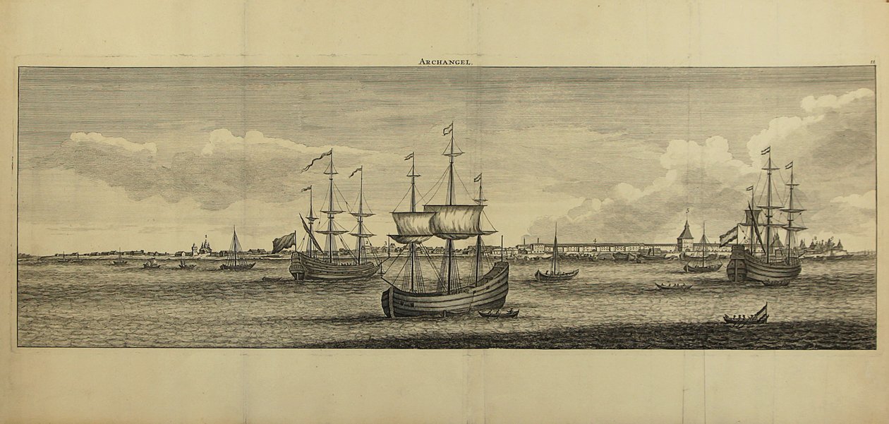 Utsikt över Archangelsk, ca 1770 av Unbekannt