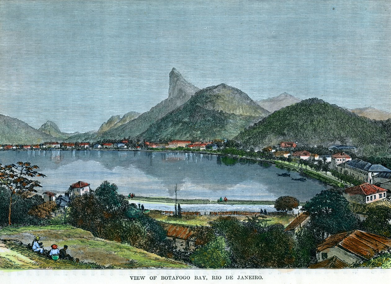 Utsikt över Botafogo Bay, Rio de Janeiro, Brasilien, c1880 av Unbekannt