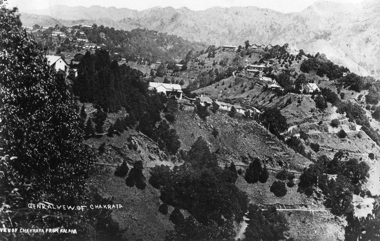 Utsikt över Chakrata från Kalana, Indien, 1917 av Unbekannt