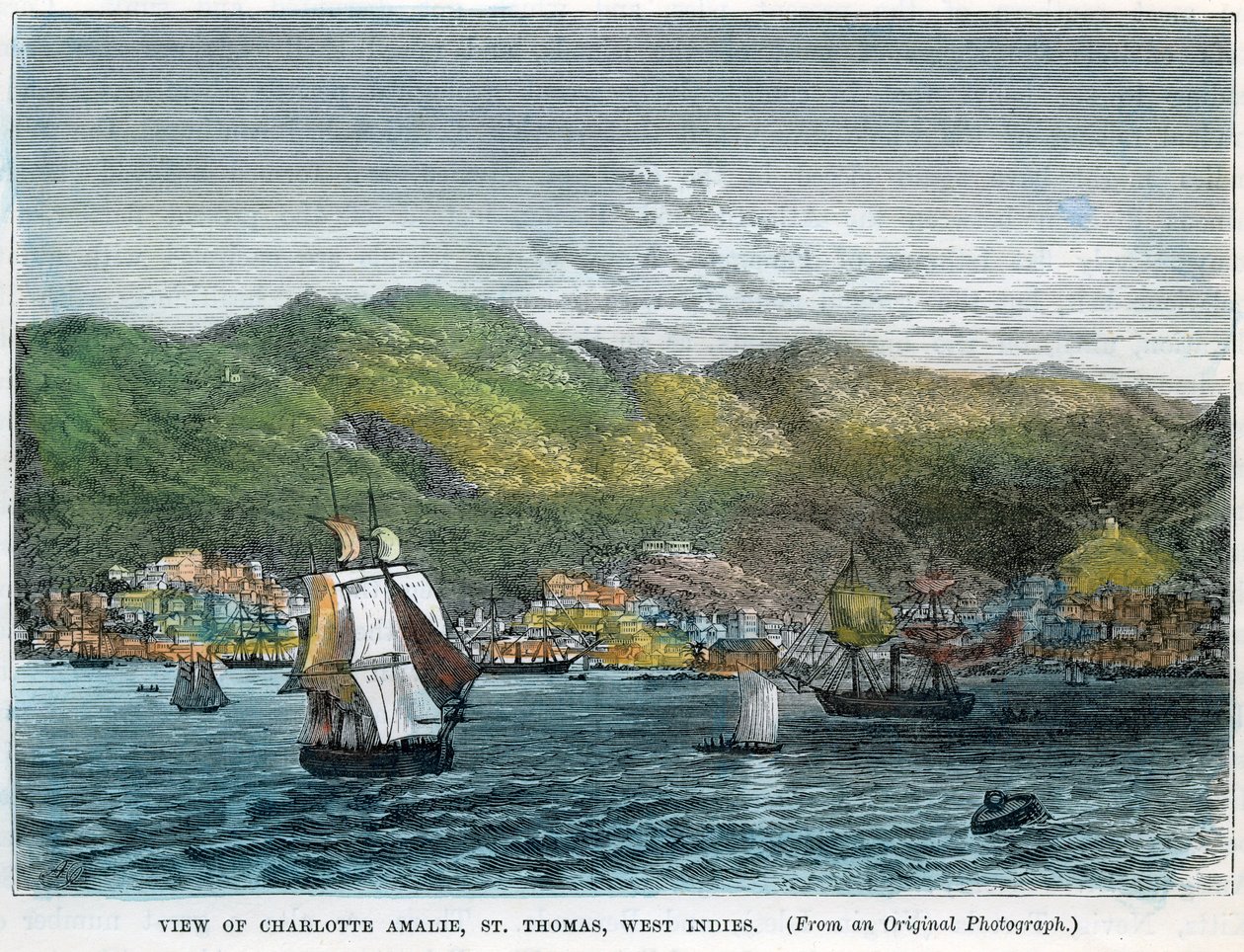 Utsikt över Charlotte Amalie, St Thomas, Västindien, c1880 av Unbekannt