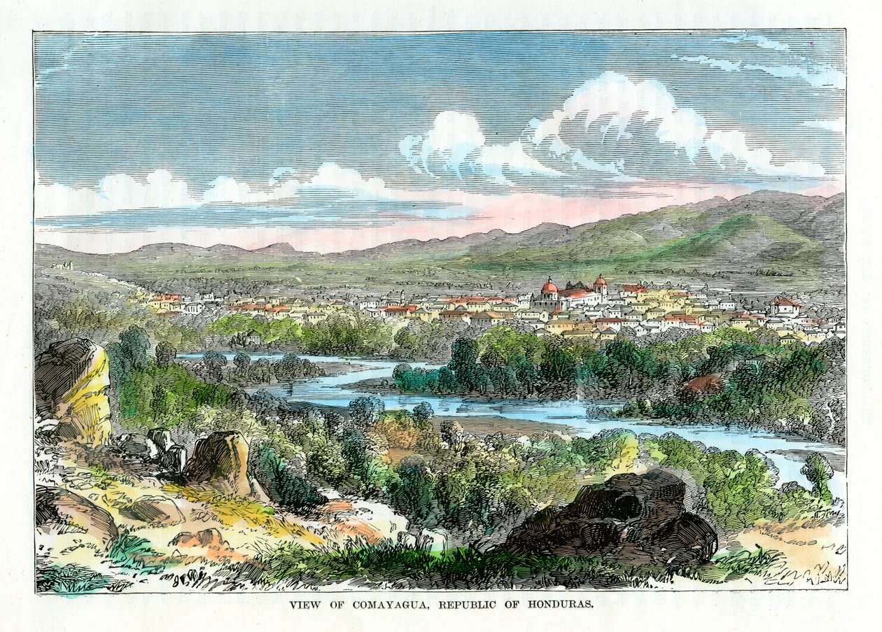 Utsikt över Comayagua, Republiken Honduras, c1880 av Unbekannt