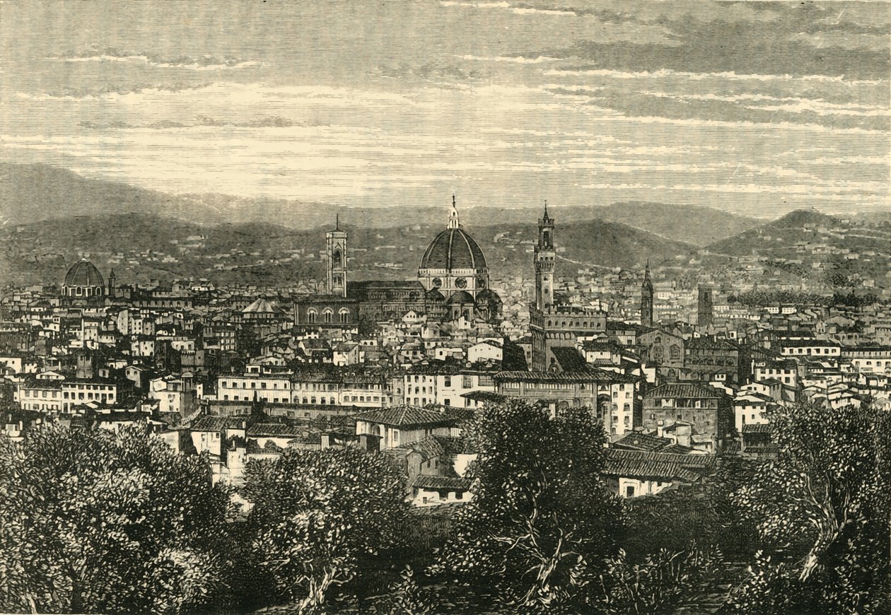 Utsikt över Florens från Belvedere, 1890. av Unbekannt