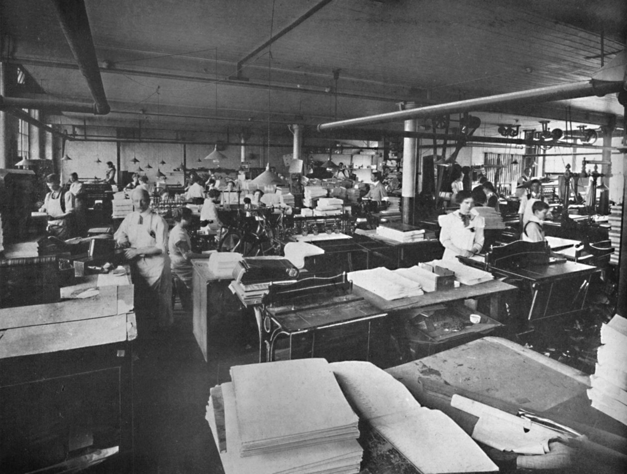 Utsikt över speditions- och bindningsrummet, 1919 av Unbekannt