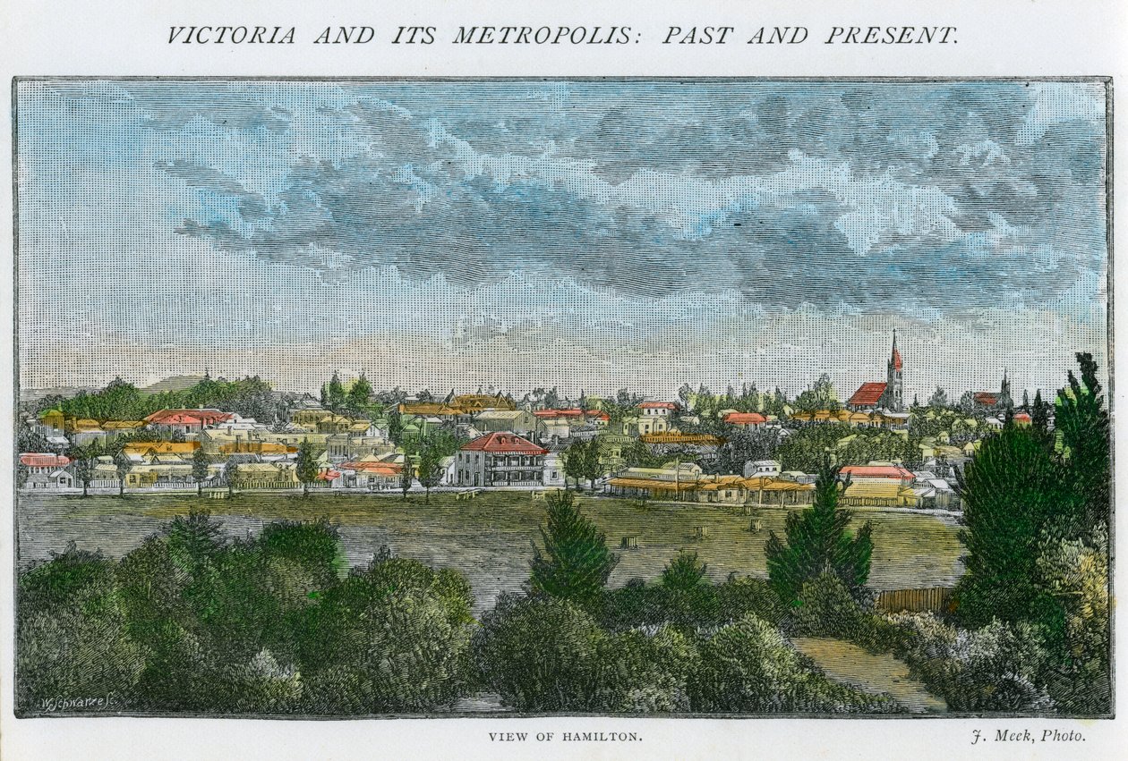 Utsikt över Hamilton, Victoria, Australien, c1885 av Unbekannt