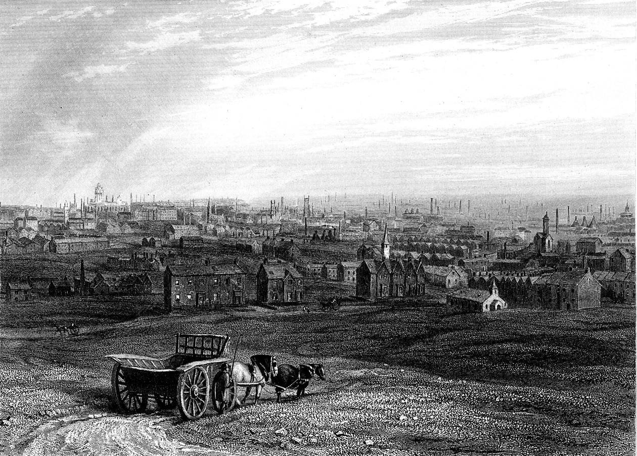 Utsikt över Leeds, Yorkshire, tidigt 1800-tal av Unbekannt