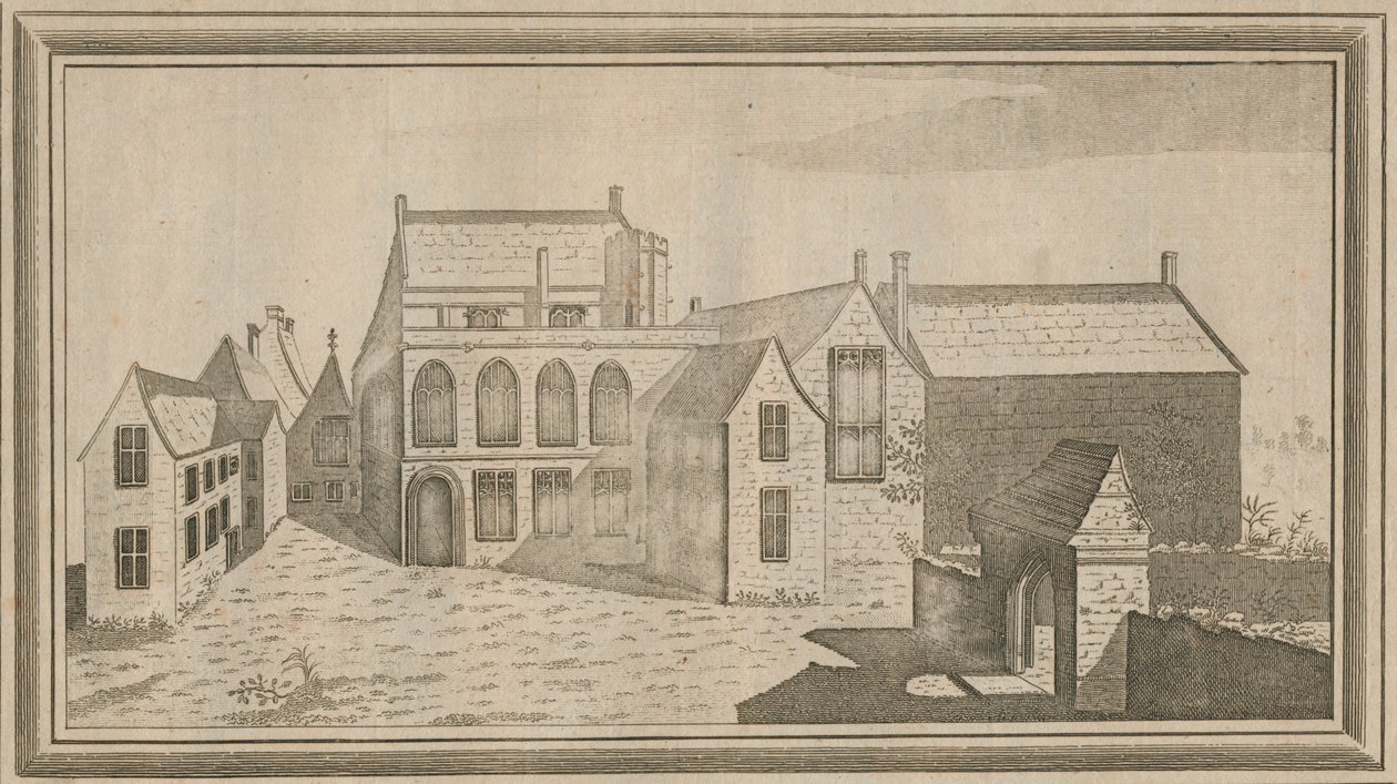 Utsikt över Minster Lovel Priory i County of Oxford, 1784 av Unbekannt