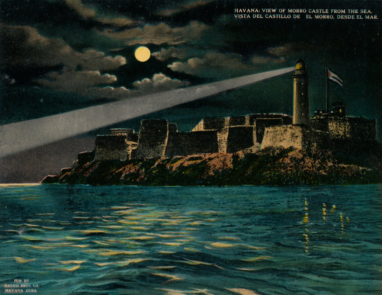 Utsikt över Morro Castle från havet, Havanna, Kuba, c1920 av Unbekannt