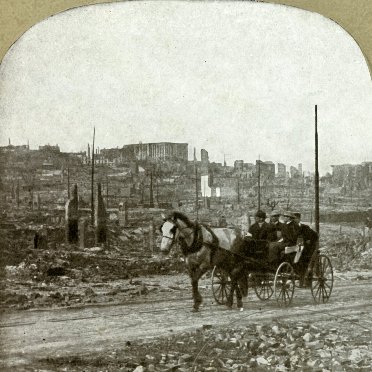 Utsikt över Nobb Hill. Miljonärsresidensdistriktet, 1906. av Unbekannt