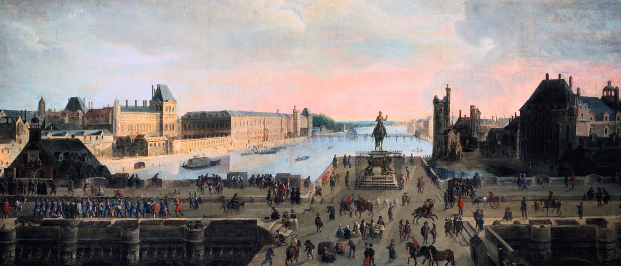 Utsikt över Pont Neuf, Paris, c1635 av Unbekannt