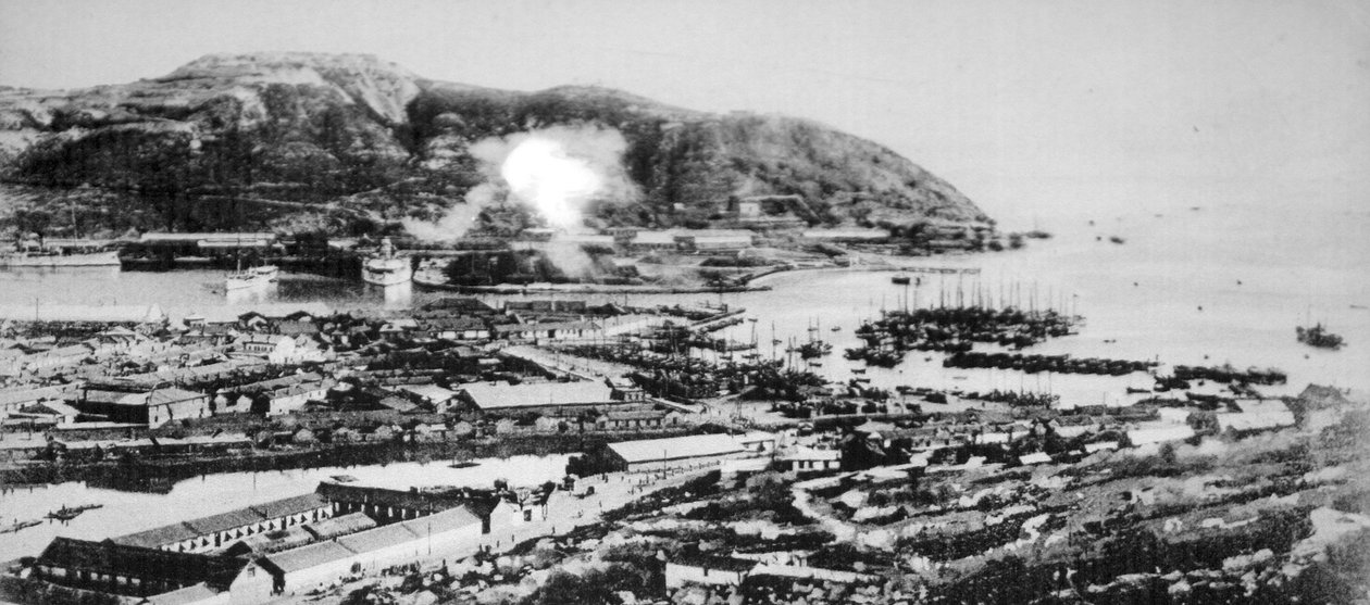Utsikt över Port Arthur, Manchuriet, 1904. av Unbekannt