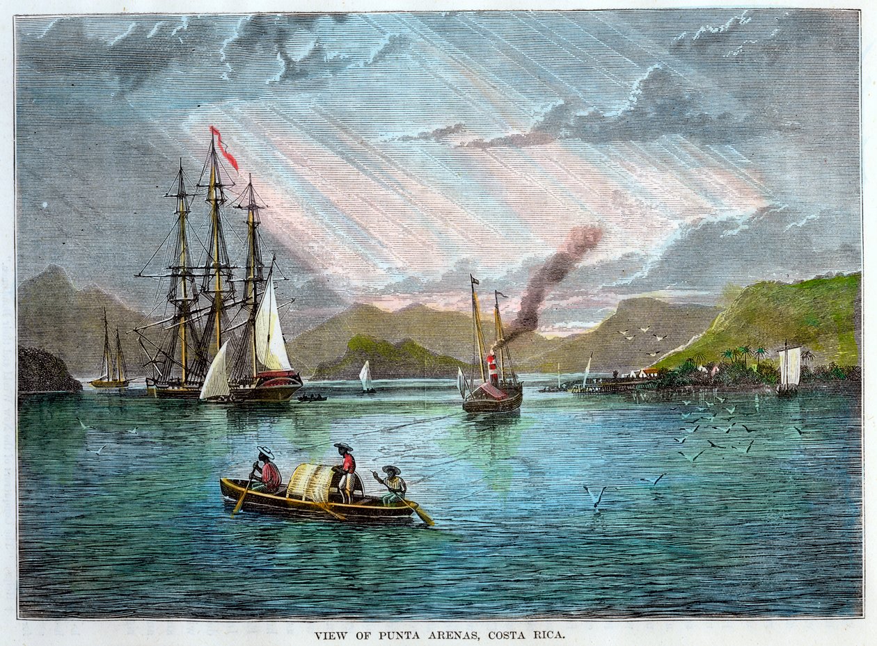 Utsikt över Punta Arenas, Costa Rica, c1880 av Unbekannt