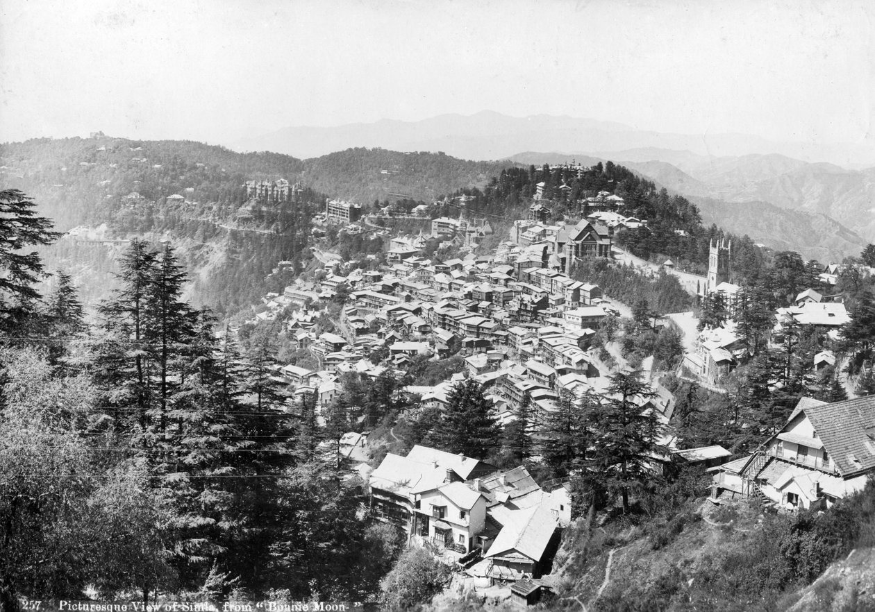 Vy över Shimla, från Bonnie Moon, Indien, 1900-talet av Unbekannt