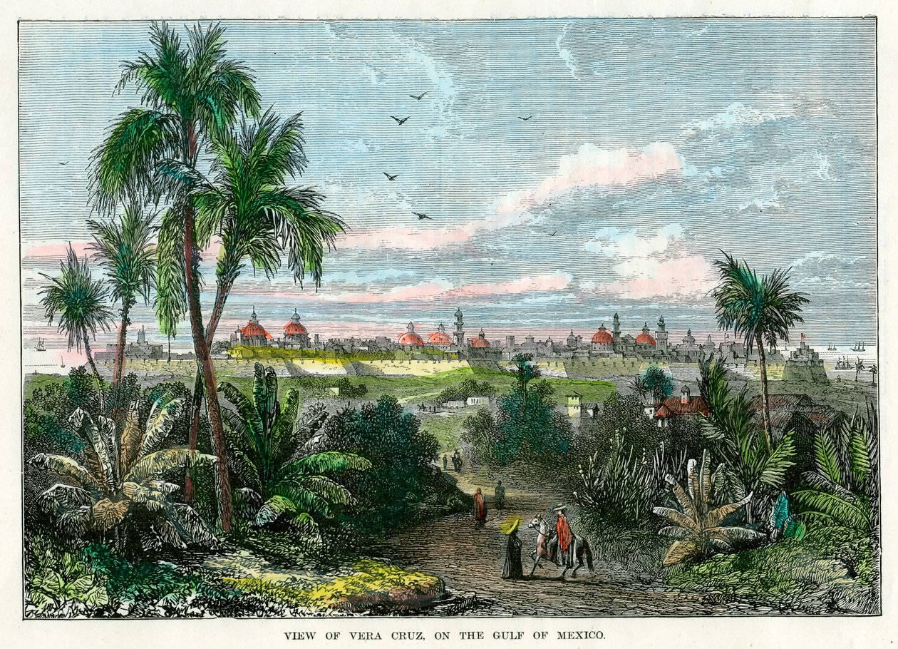 Utsikt över Vera Cruz, vid Mexikanska golfen, Mexiko, c1880 av Unbekannt