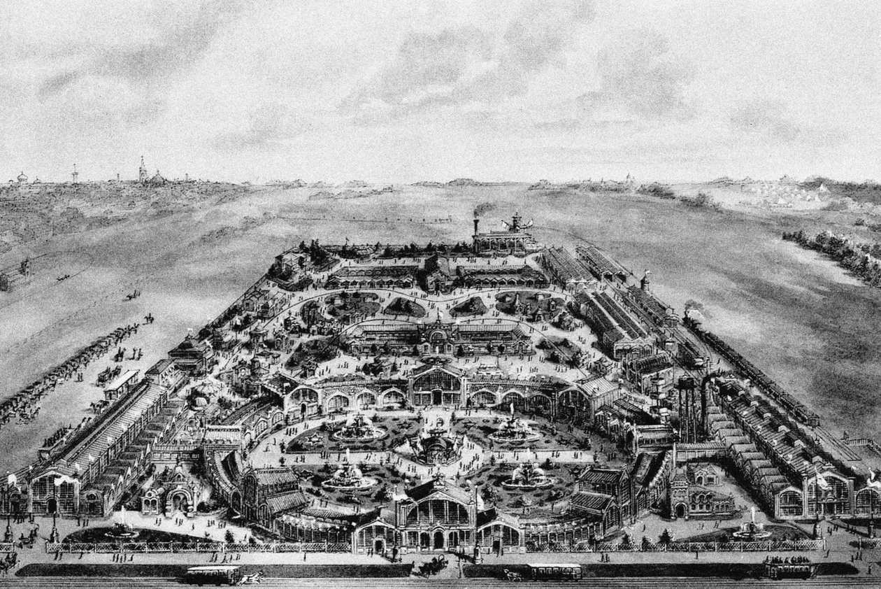 Utsikt över den allryska utställningen 1882 Khodynka, Moskva, 1882 av Unbekannt
