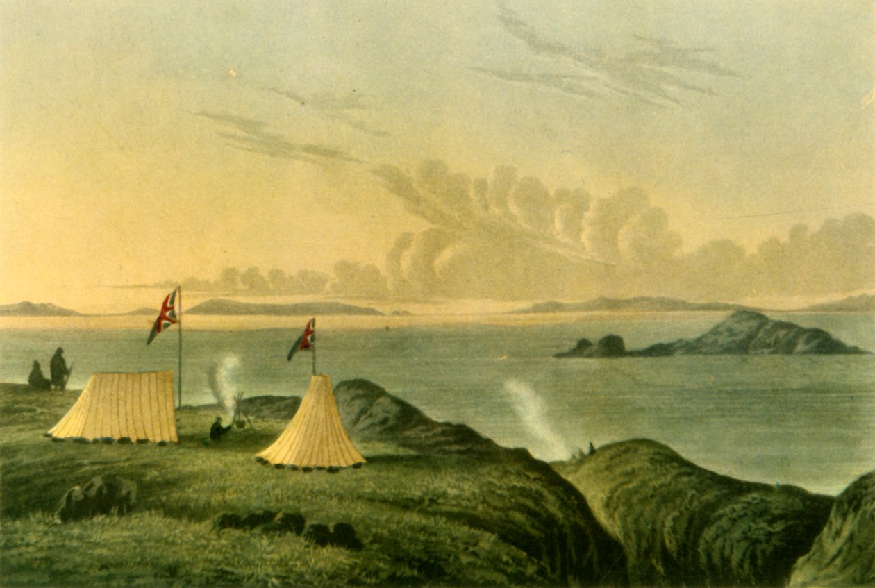 "Utsikt över Ishavet från mynningen av Copper Mine River, midnatt, juli 1821", 1946. av Unbekannt