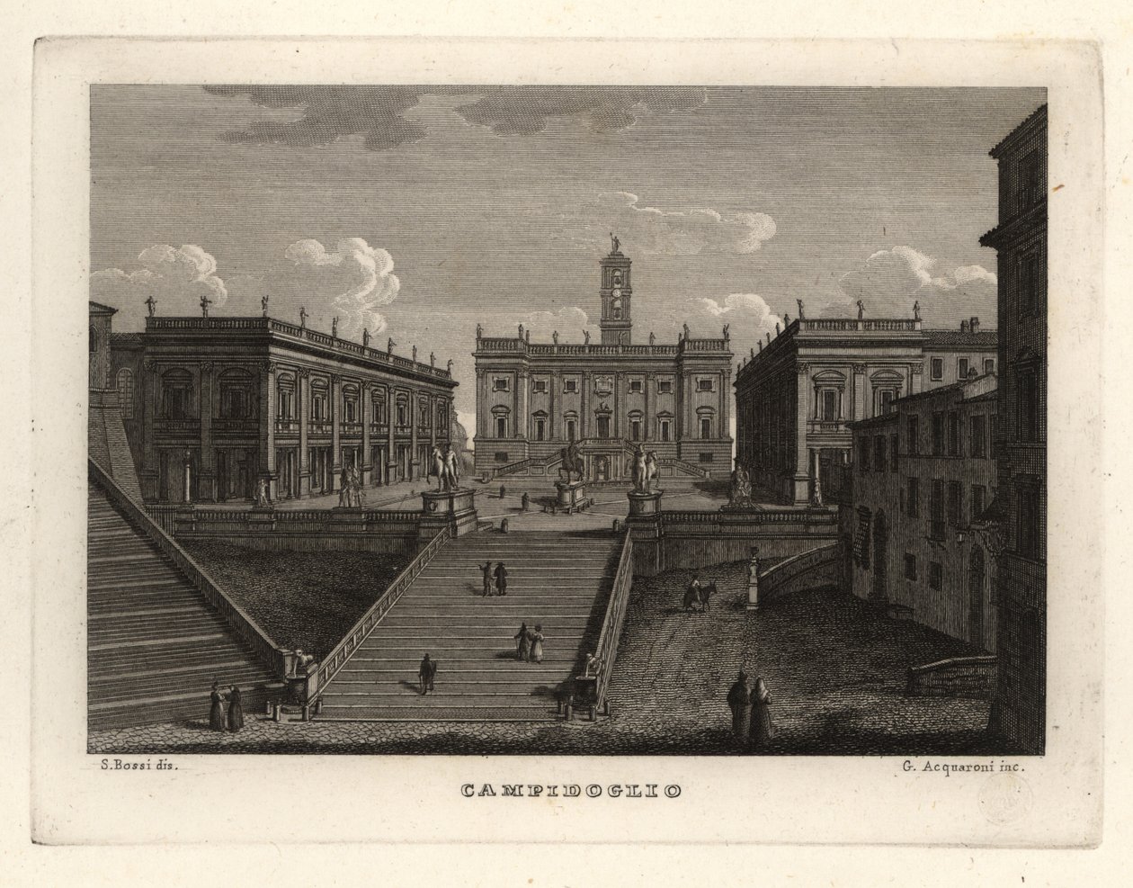 Utsikt över Capitoline Hill, Campidoglio, Rom, med Palazzo Senatorio av Unbekannt