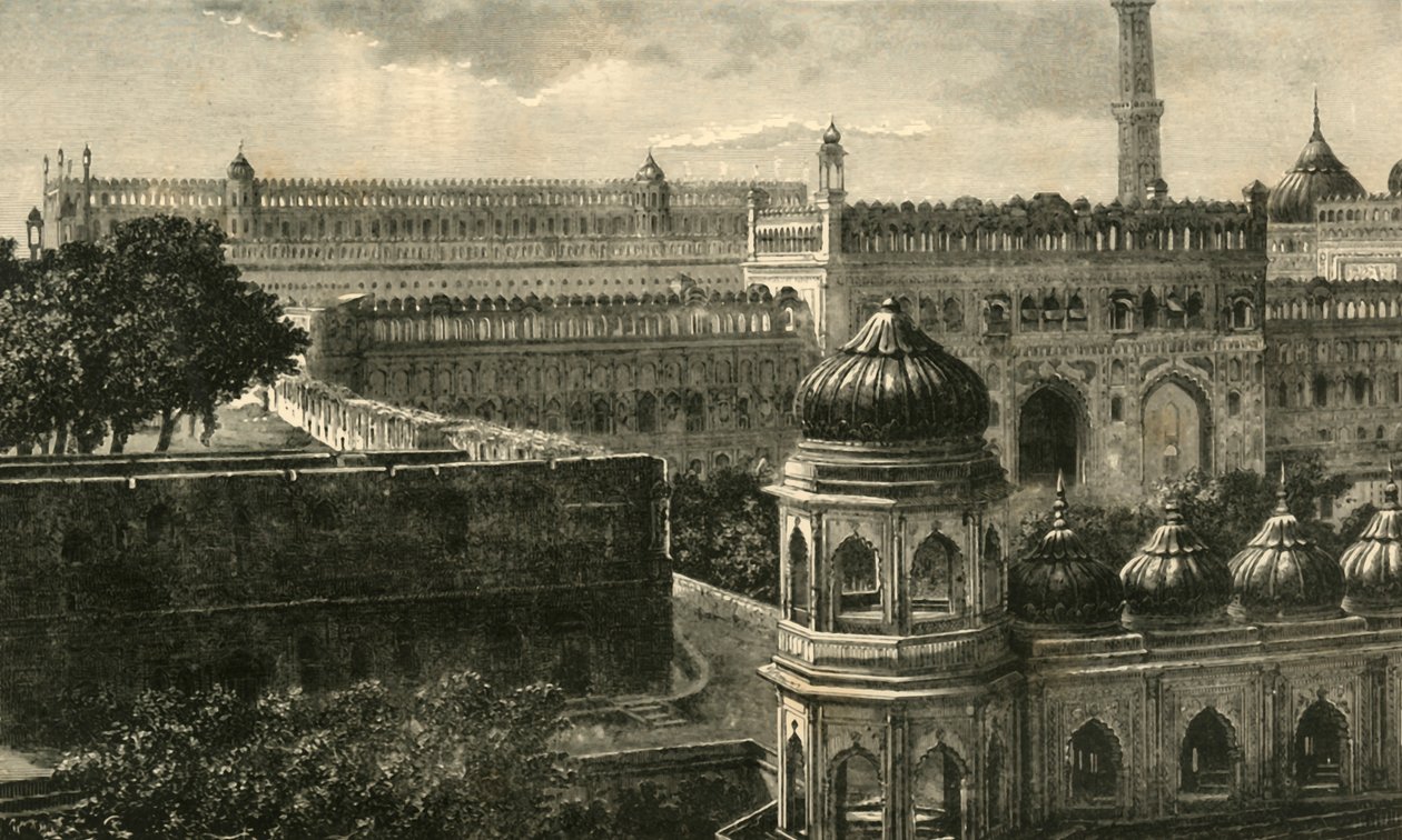 Utsikt över den stora Imambara, Lucknow, 1890. av Unbekannt
