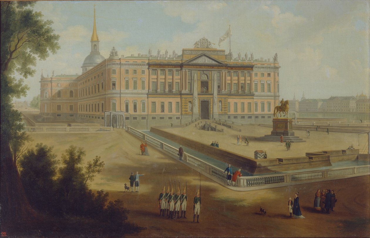Utsikt över Michael Palace i St. Petersburg, 1800-talet av Unbekannt