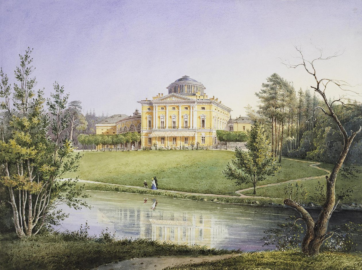 Utsikt över Pavlovskpalatset, 1847 av Unbekannt