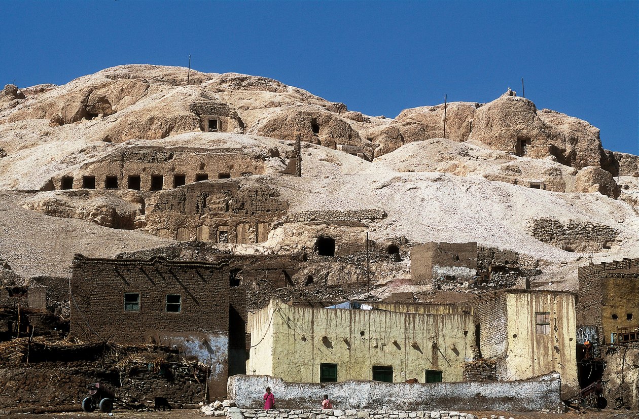 Utsikt över kungarnas dal, nytt imperium, Deir el Bahari, Egypten (foto) av Unbekannt
