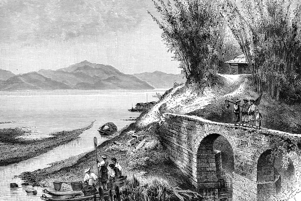 Utsikt över övre Yang-Tze-Kiang, c1890 av Unbekannt