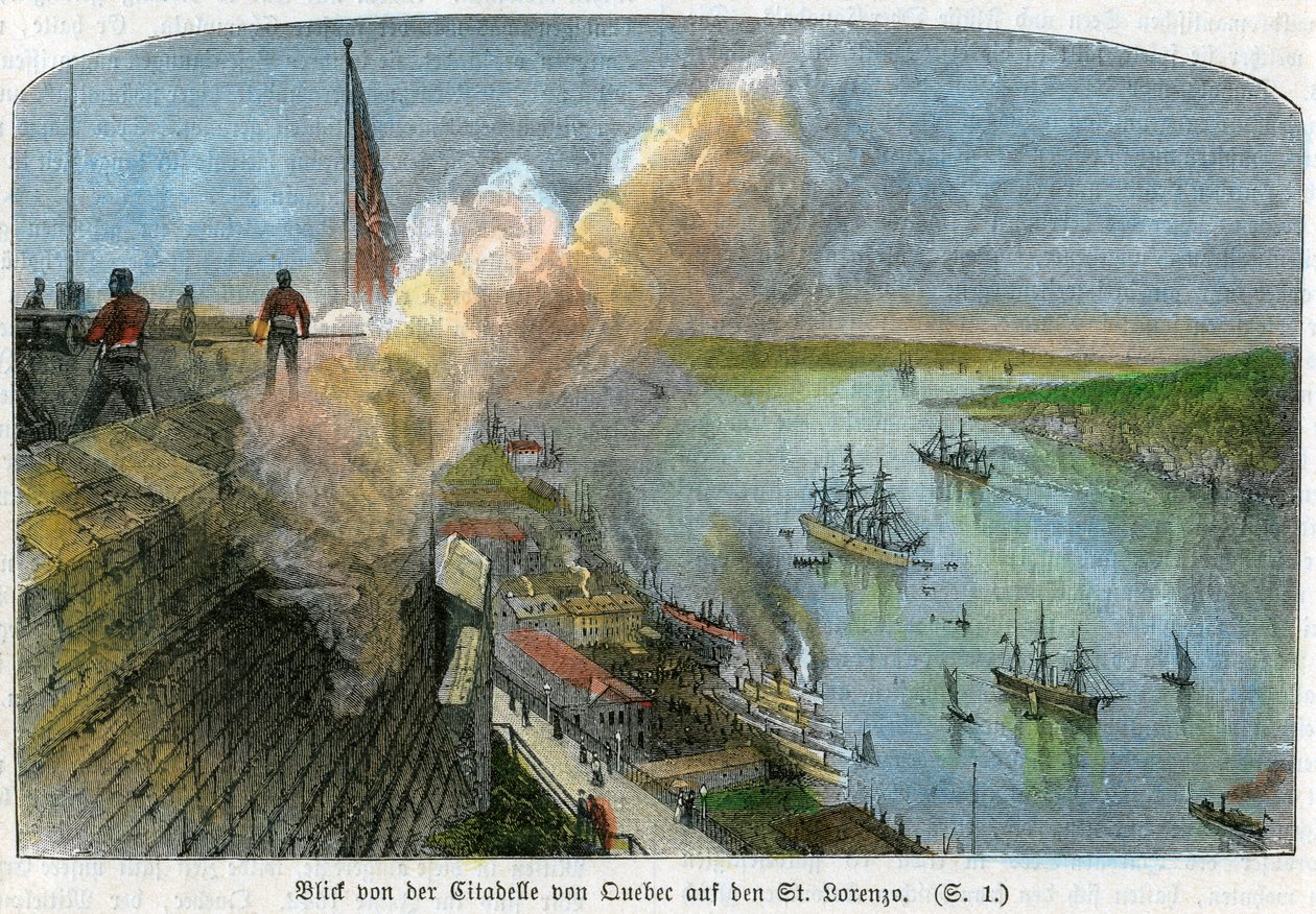 Utsikt över St Lawrence River från citadellet i Quebec, Kanada, c1875 av Unbekannt