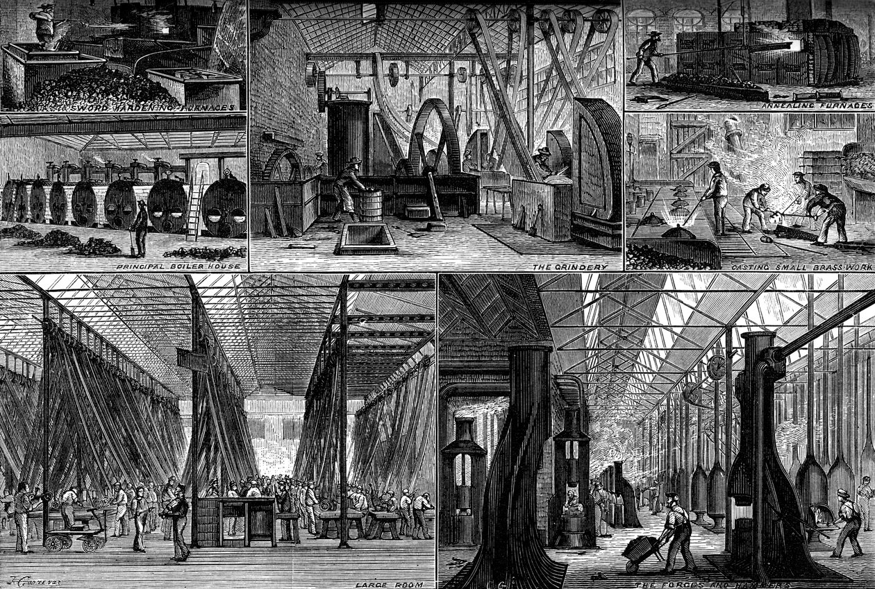Utsikter i Royal Small Arms Factory, Enfield, c1880 av Unbekannt
