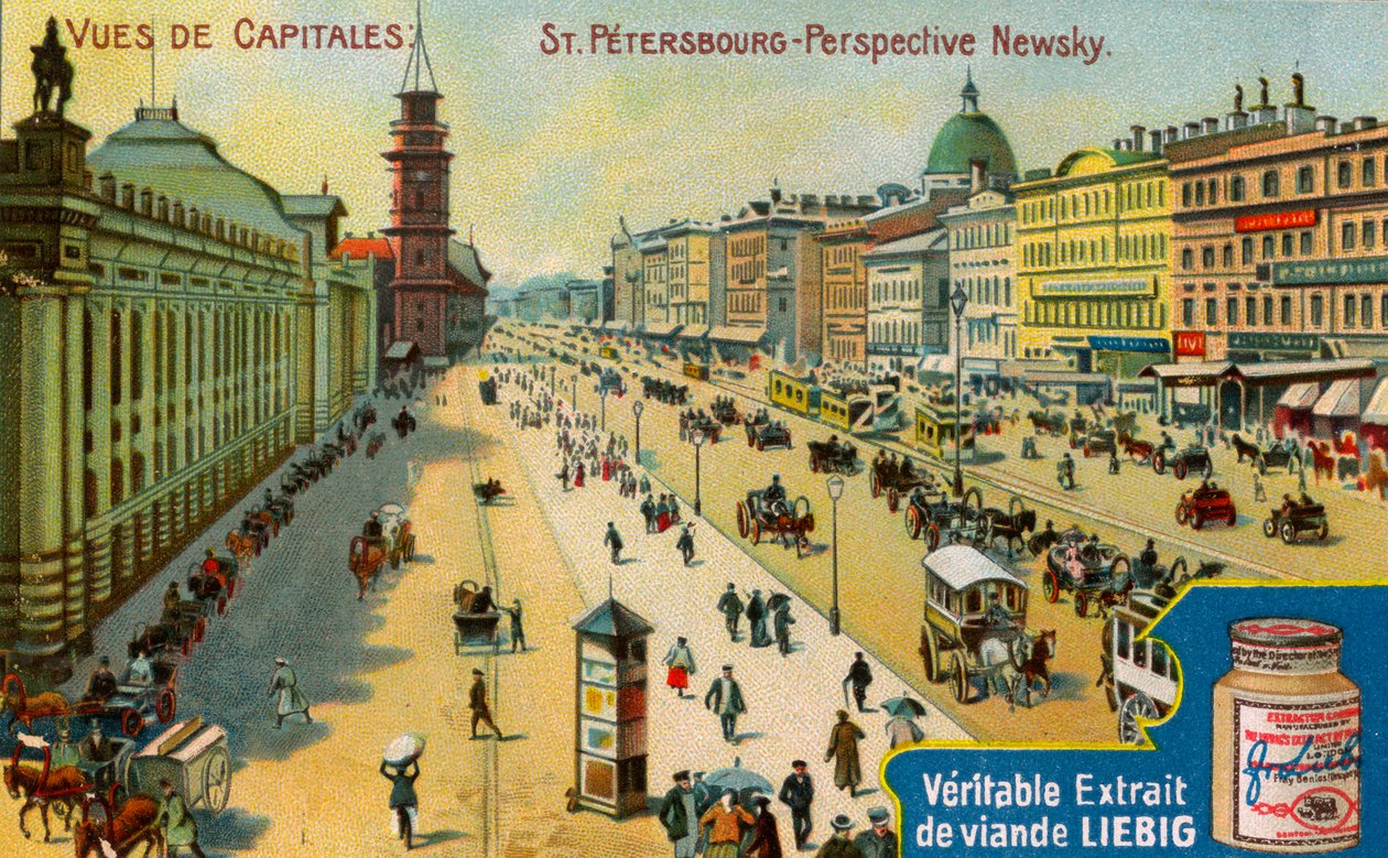 Utsikt över huvudstäder: Nevsky Prospect, St Petersburg, c1900 av Unbekannt