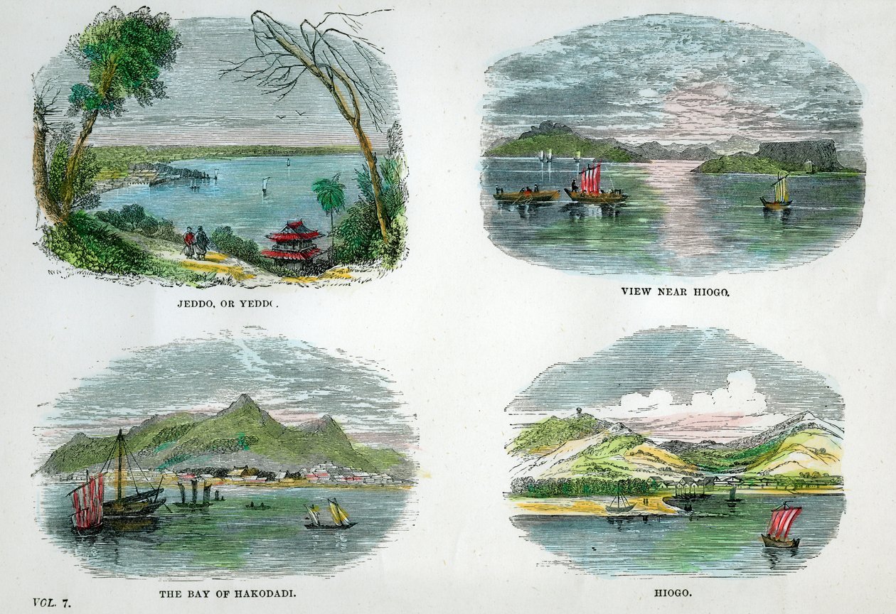 Utsikt över de främsta städerna och hamnarna i Japan, c1880 av Unbekannt