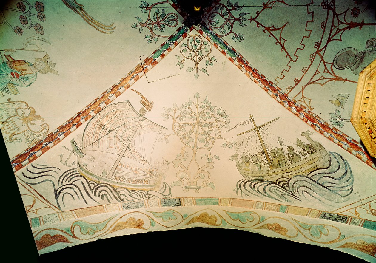 Vikingaskepp med drakföre, 1300-tal av Unbekannt