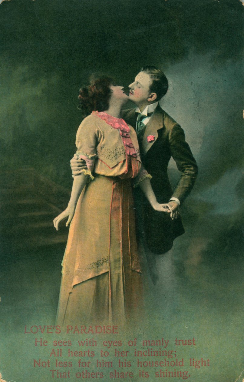 Vintage romantiskt vykort av Unbekannt
