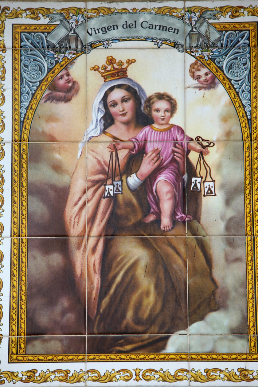 Virgin of Carmen mosaik MalagaSpanien av Unbekannt