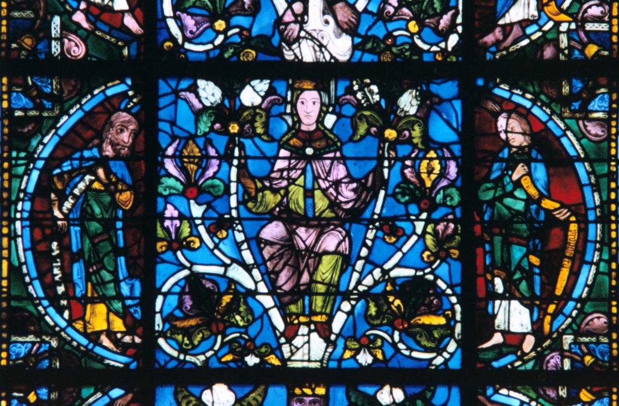 Jungfru och profeter, målat glas, Chartres katedral, Frankrike, 1194-1260 av Unbekannt