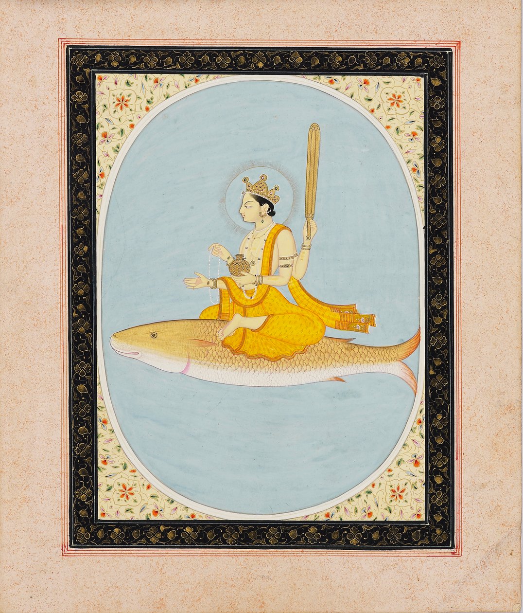 Vishnu som fiskens avatar, Matsya, 1805-1815 av Unbekannt