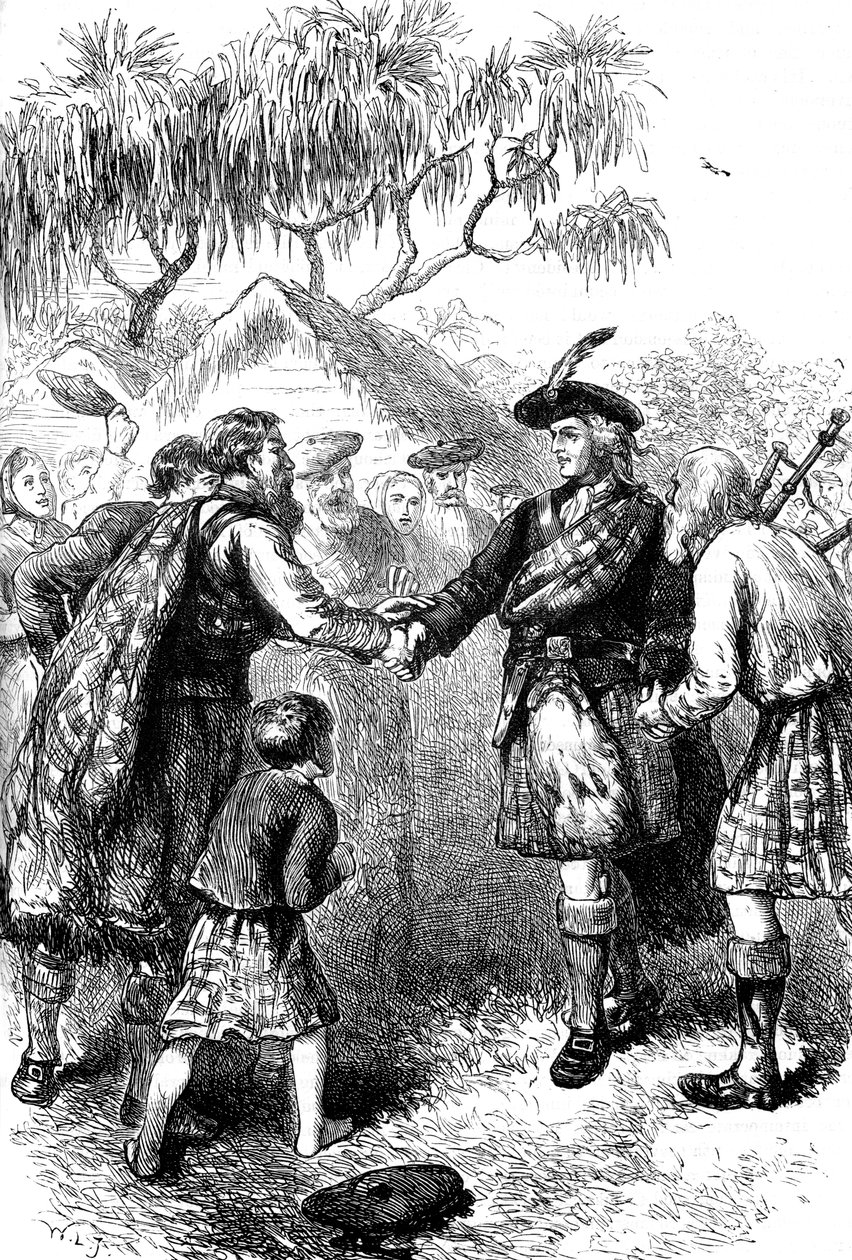 Besök av James Oglethorpe i Highland-kolonin, Georgia, c1730-talet c1880 av Unbekannt