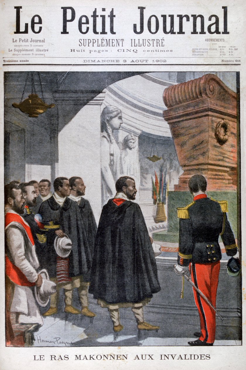 Ras Makonnens besök i Les Invalides i Paris, 1902 av Unbekannt