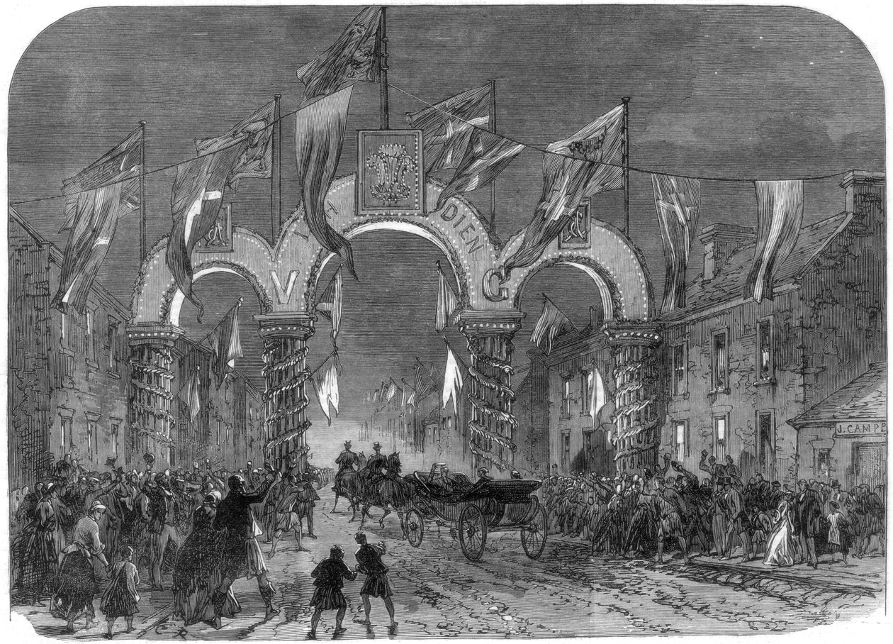 Besök av prinsen och prinsessan av Wales i Dunrobin Castle, Skottland, 1866 av Unbekannt