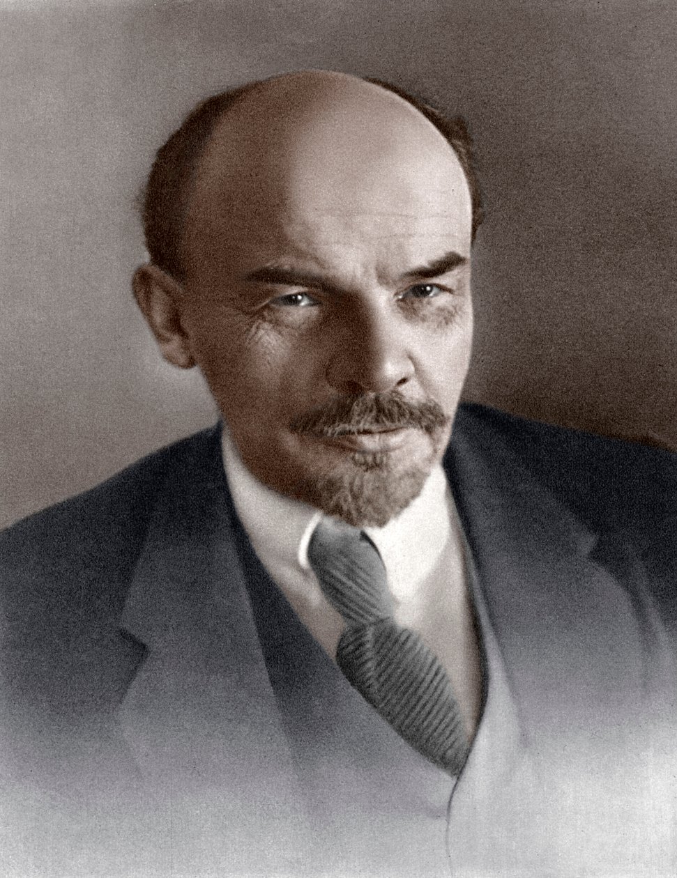 Vladimir Iljitj Uljanov Lenin, rysk bolsjevikrevolutionär, c1917 av Unbekannt