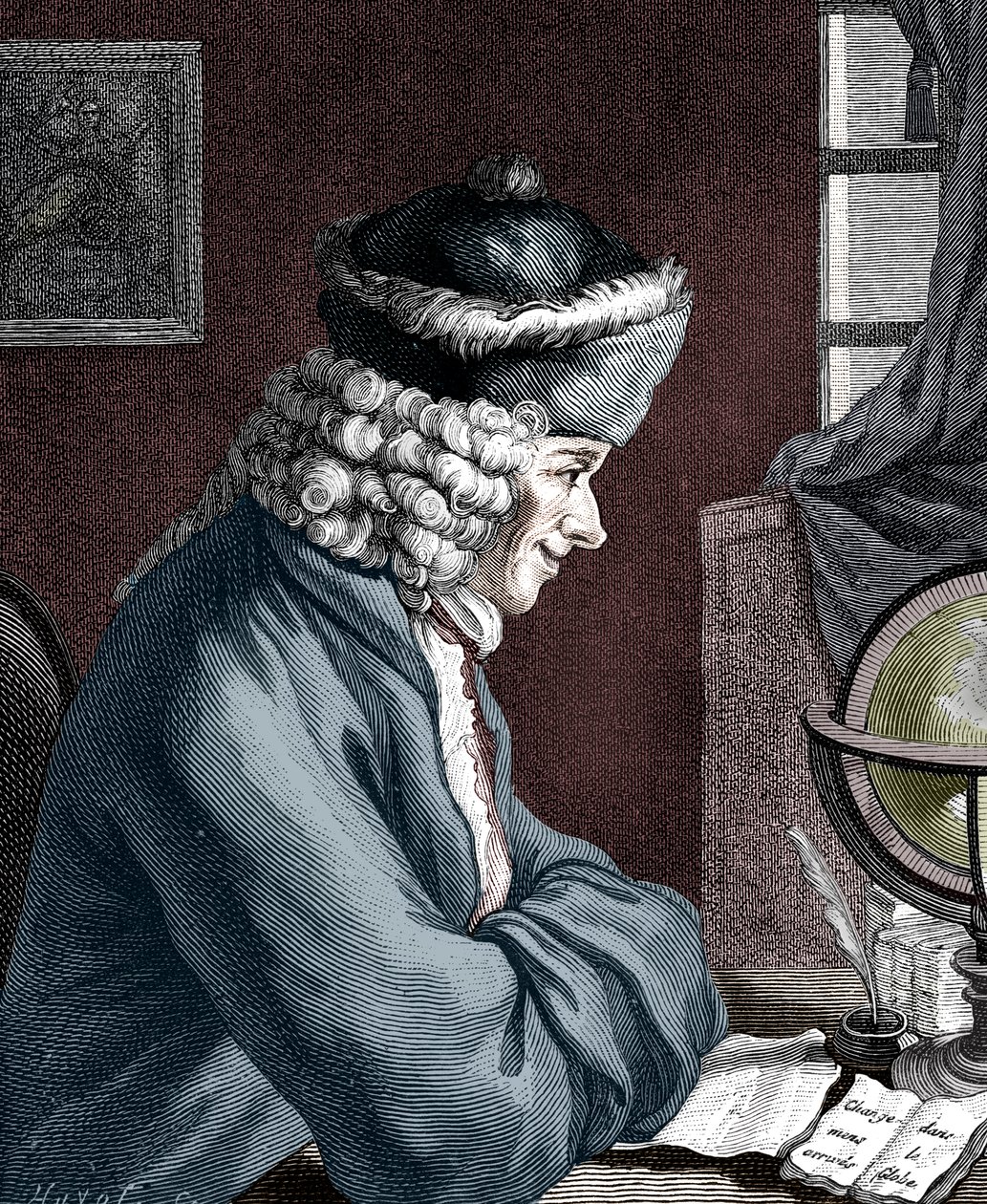 Voltaire, fransk 1700-talsförfattare, dramatiker, satiriker och bokstäver av Unbekannt