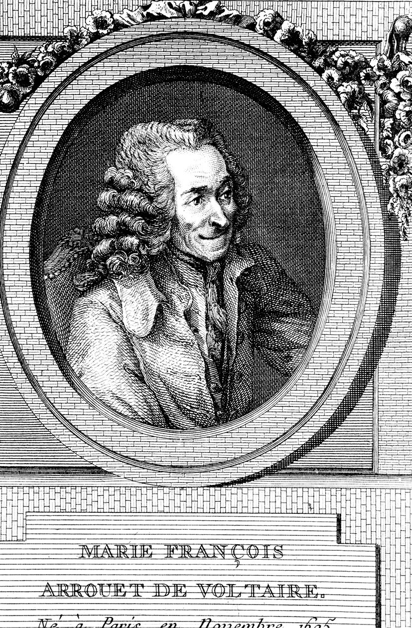 Voltaire, fransk 1700-talsförfattare, dramatiker, satiriker och bokstäver av Unbekannt