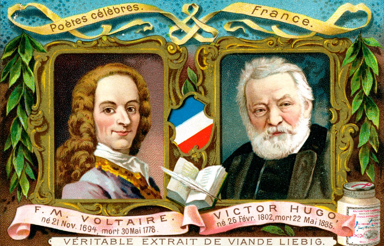 Voltaire och Victor Hugo, c1900 av Unbekannt